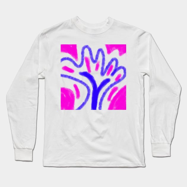 pink blue abstract texture watercolor design Long Sleeve T-Shirt by Artistic_st